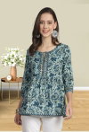 Tew Hirwa Pure Cambric Cotton Printed Tops With Handwork Wholesale Clothing Suppliers In India

